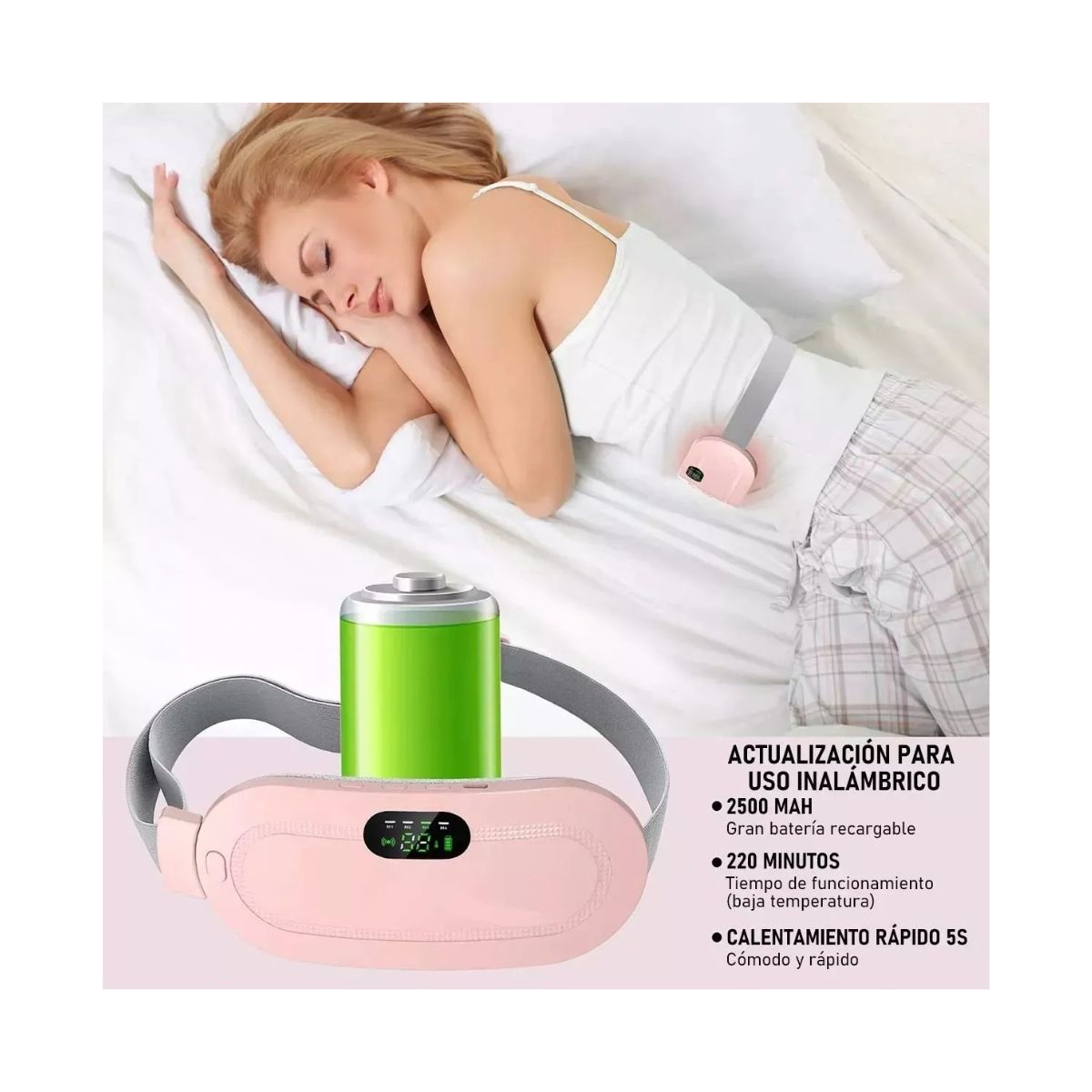 Cinturón Eléctrico para cólicos – Alivio Instantáneo con calor y masaje terapéutico