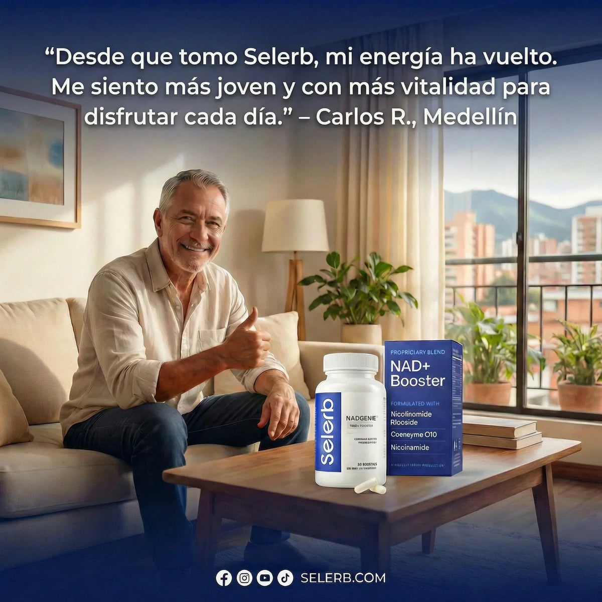 🔥SELERB NAD+  Energía, potencia y vitalidad masculina total💪