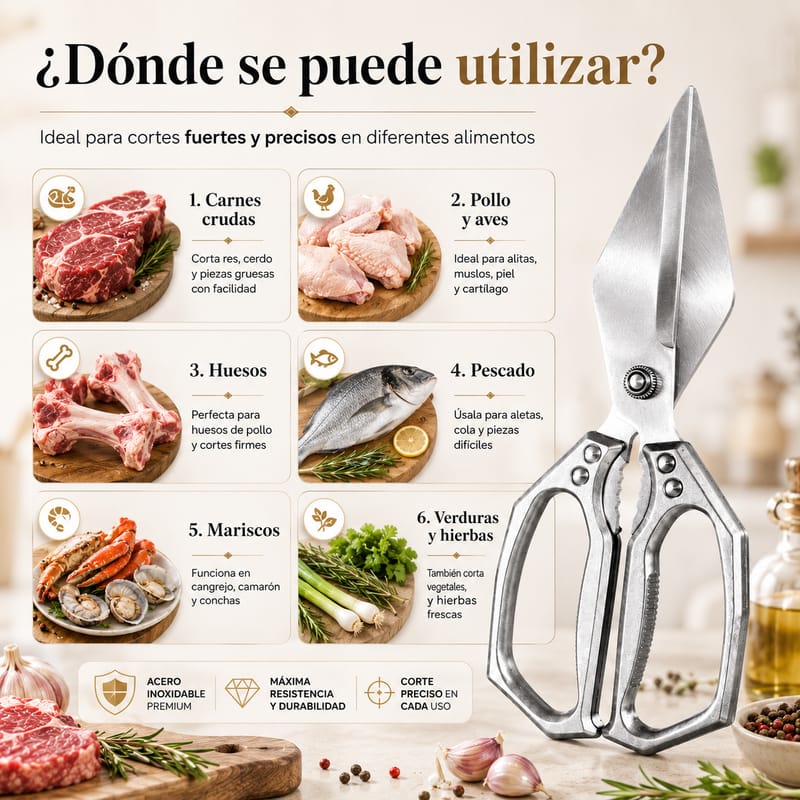 Tijera para carnes detalle