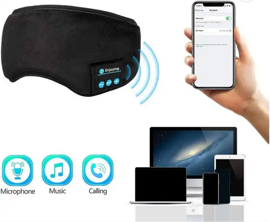 Antifaz con audífonos bluetooth para dormir (gris)