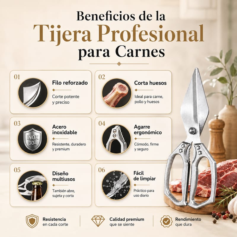 Tijera cortando pollo